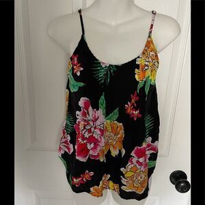 Old navy black floral tank top